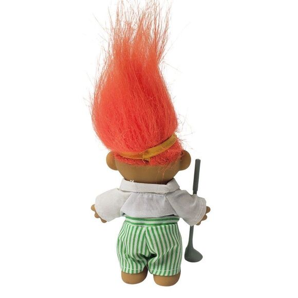 Vintage Russ Troll Doll Golfer 5" Orange Hair, Outfit, Visor, Club Troll #18312 - Picture 3 of 5